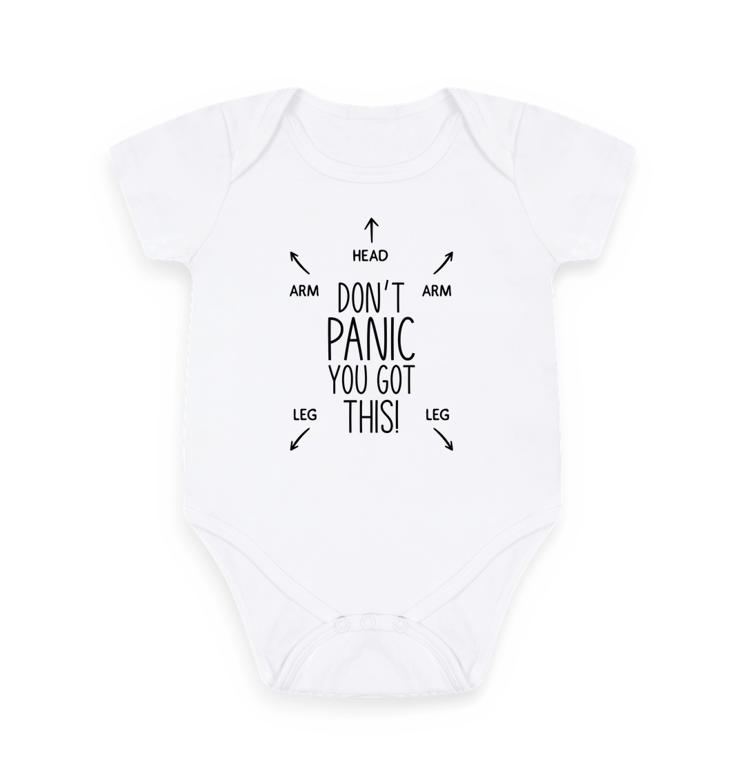 White Printed baby grow Front