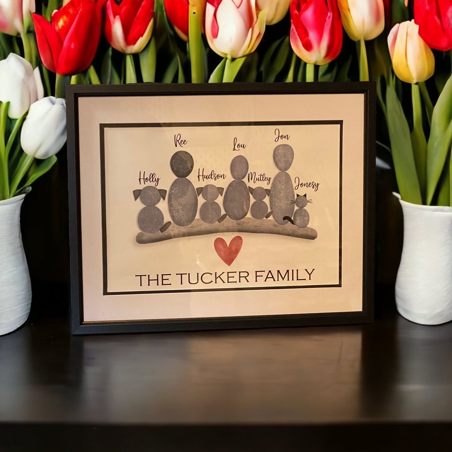 Personalised Family Pebble Picture