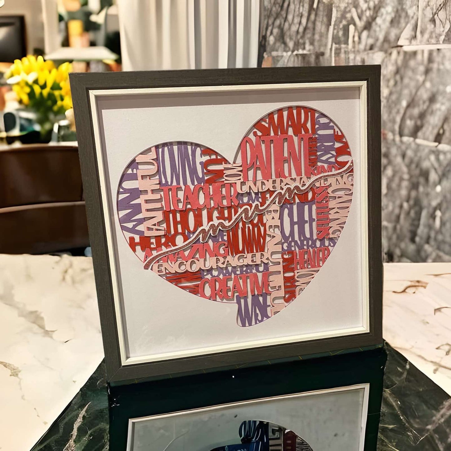 Mum Heart Word Cloud Art