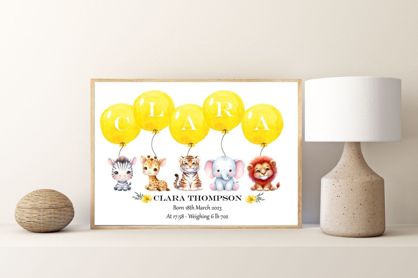 Jungle Bedroom Personalised Safari Name Print