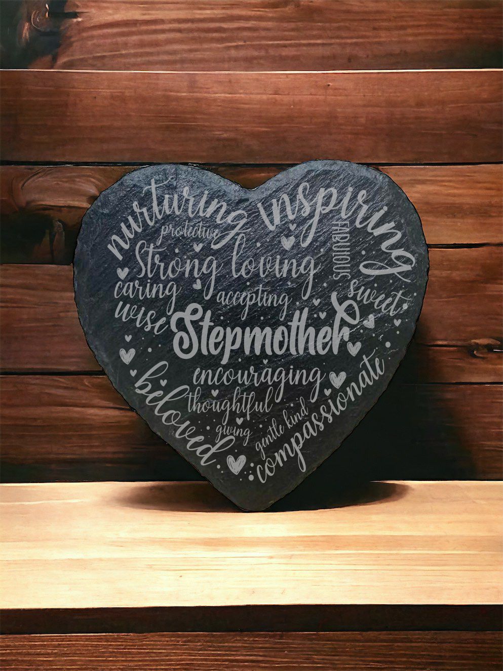 Slate Heart Laser Engraved Coaster