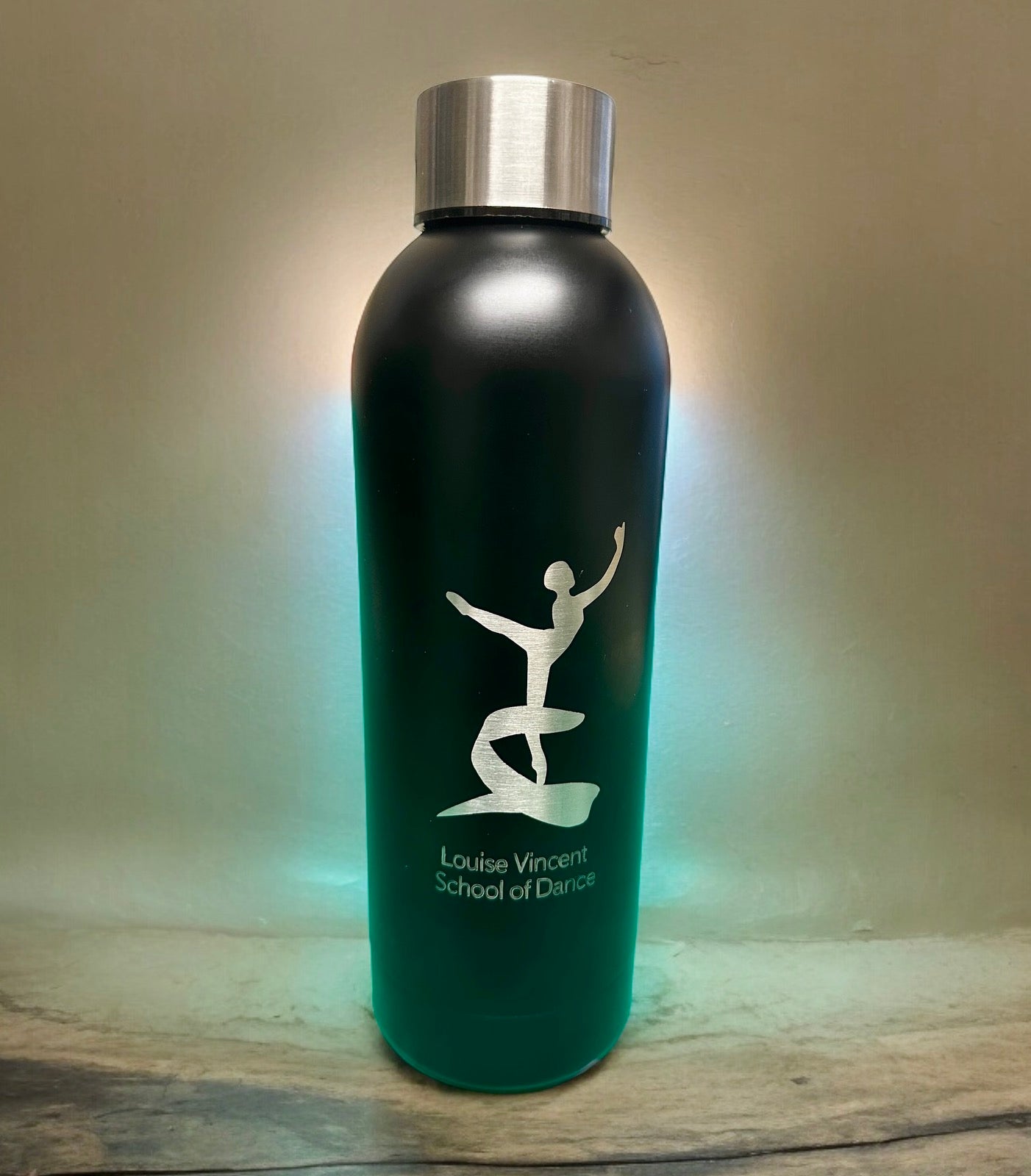 Louise Vincent School of Dance Engraved Double Wall Stainless Steel Vacuum Bottle - 500ml (Black)