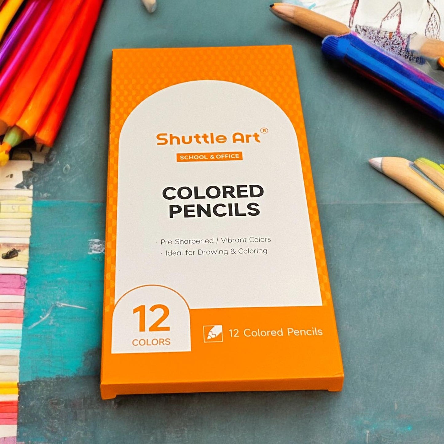Personalised Set of 12 Premium Quality Colouring Pencils