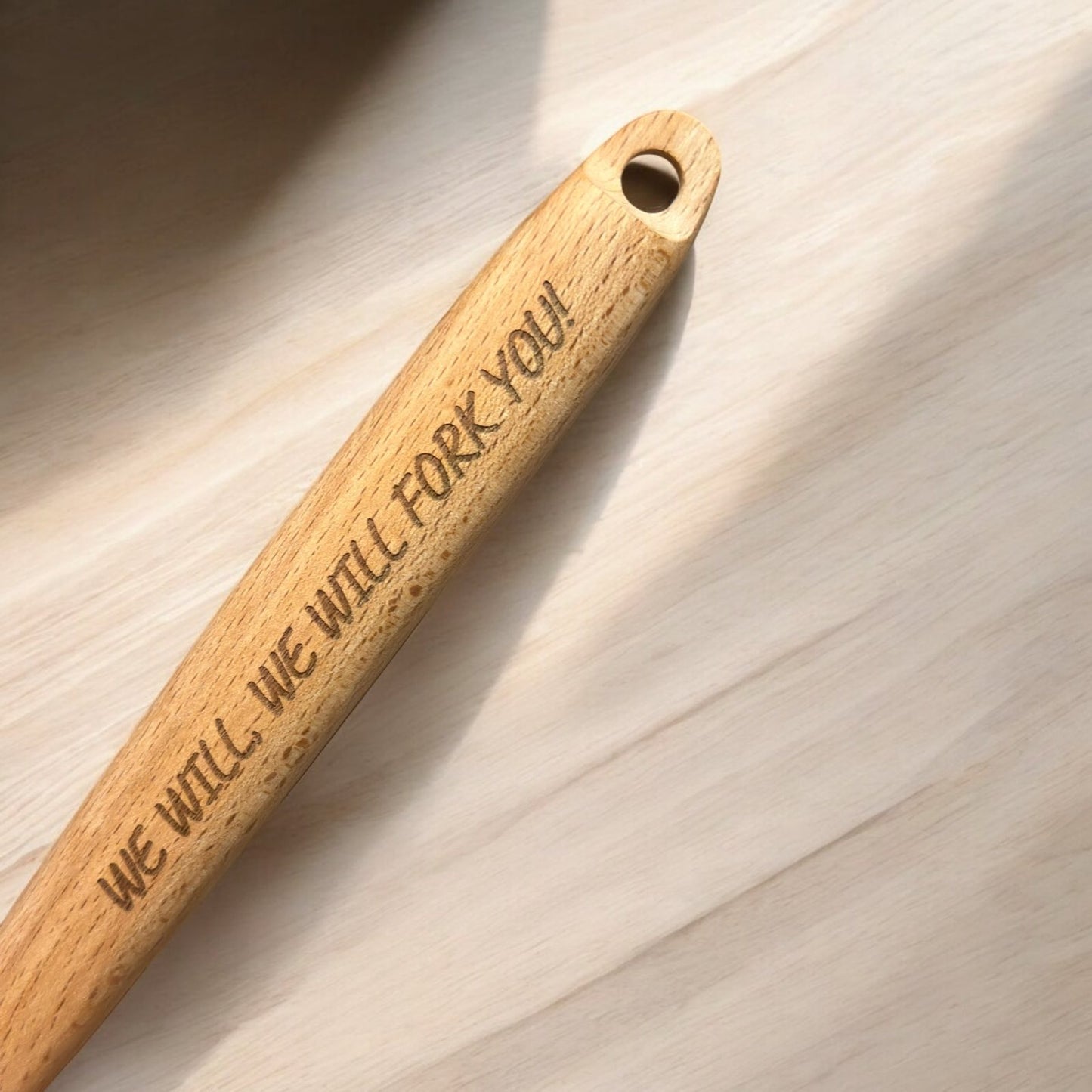 We Will, We Will Fork You – Laser Engraved Wooden Fork for Queen Fans