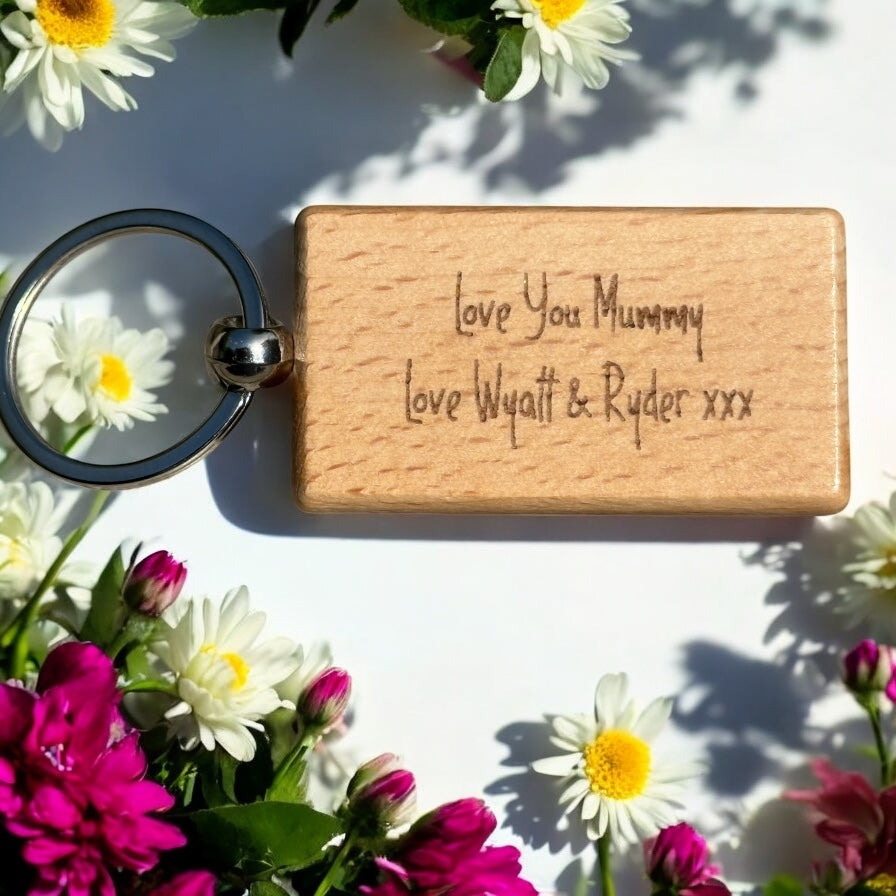Personalised "This Mummy Belongs To" Wooden Key Ring