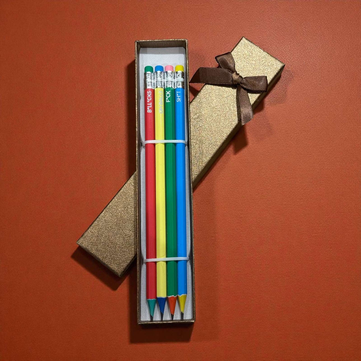 Cheeky Laser-Engraved Pencil Set with Gift Box