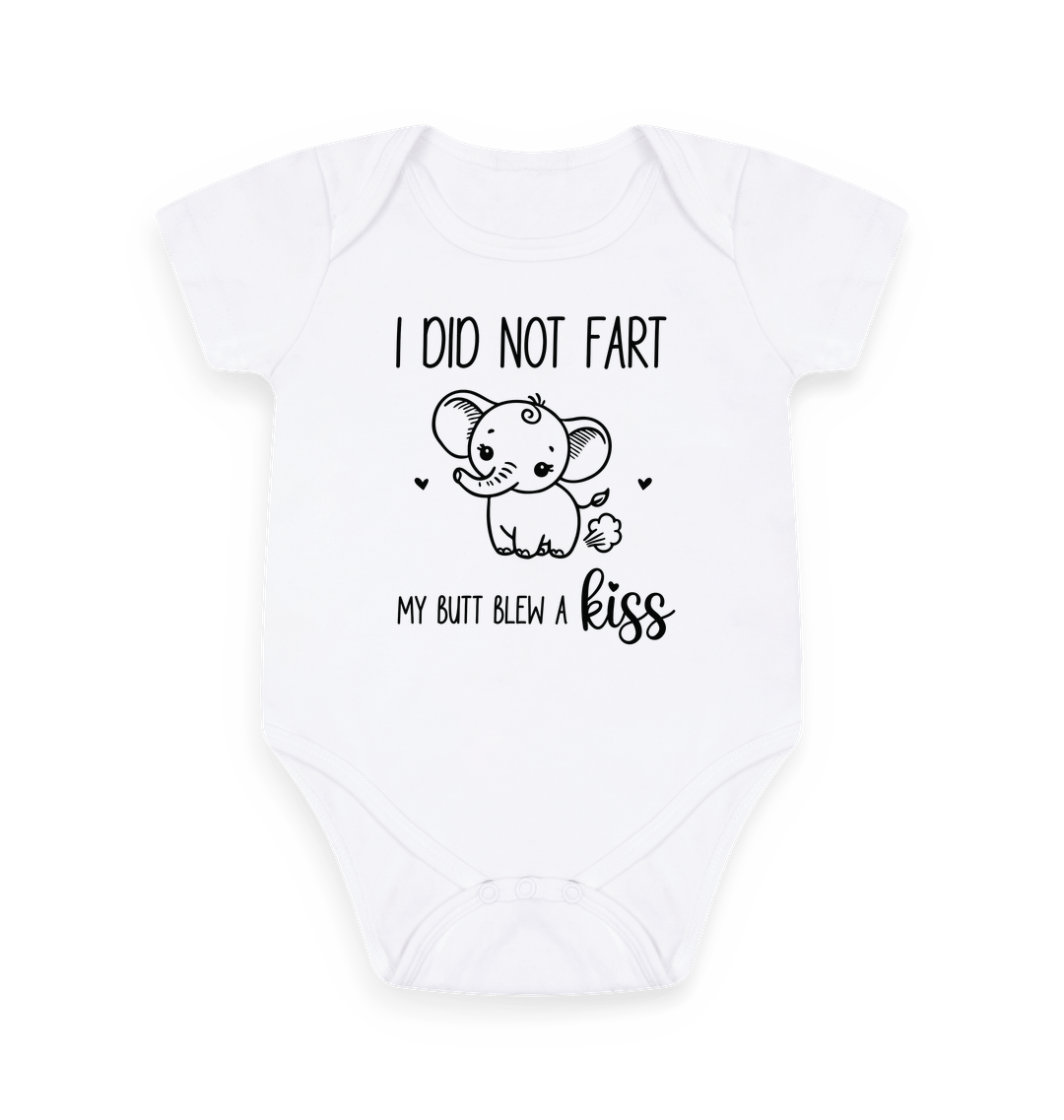 White Printed baby grow Front