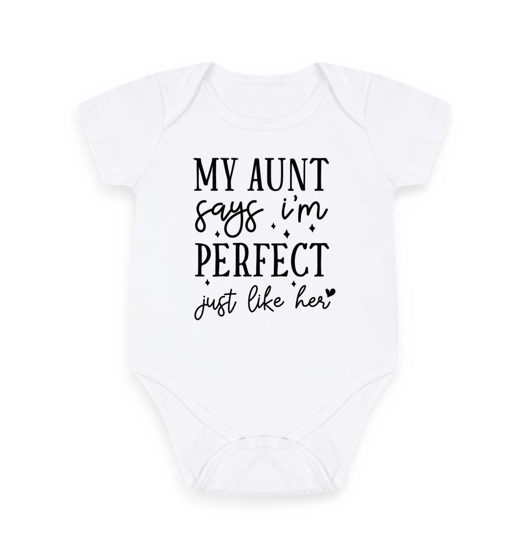 White Printed baby grow Front