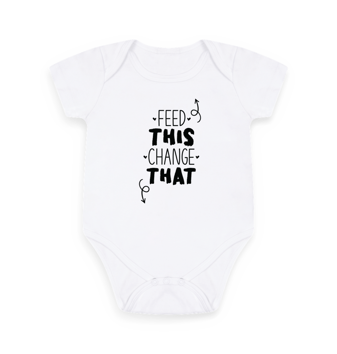 White Printed baby grow Front