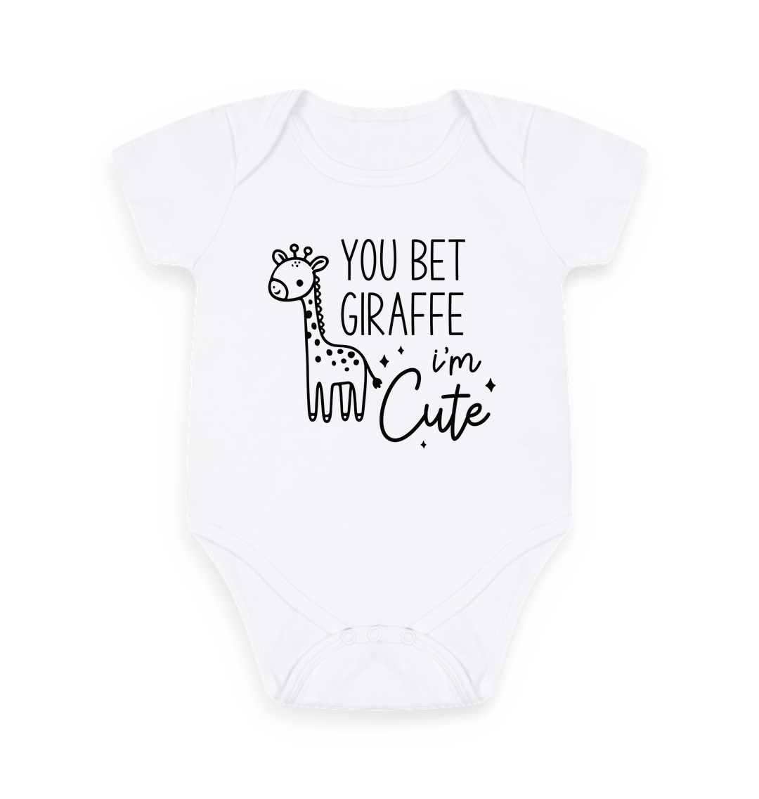White Printed baby grow Front