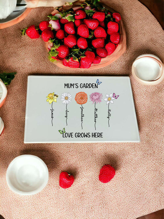 Mums Garden Personalised Chopping Board