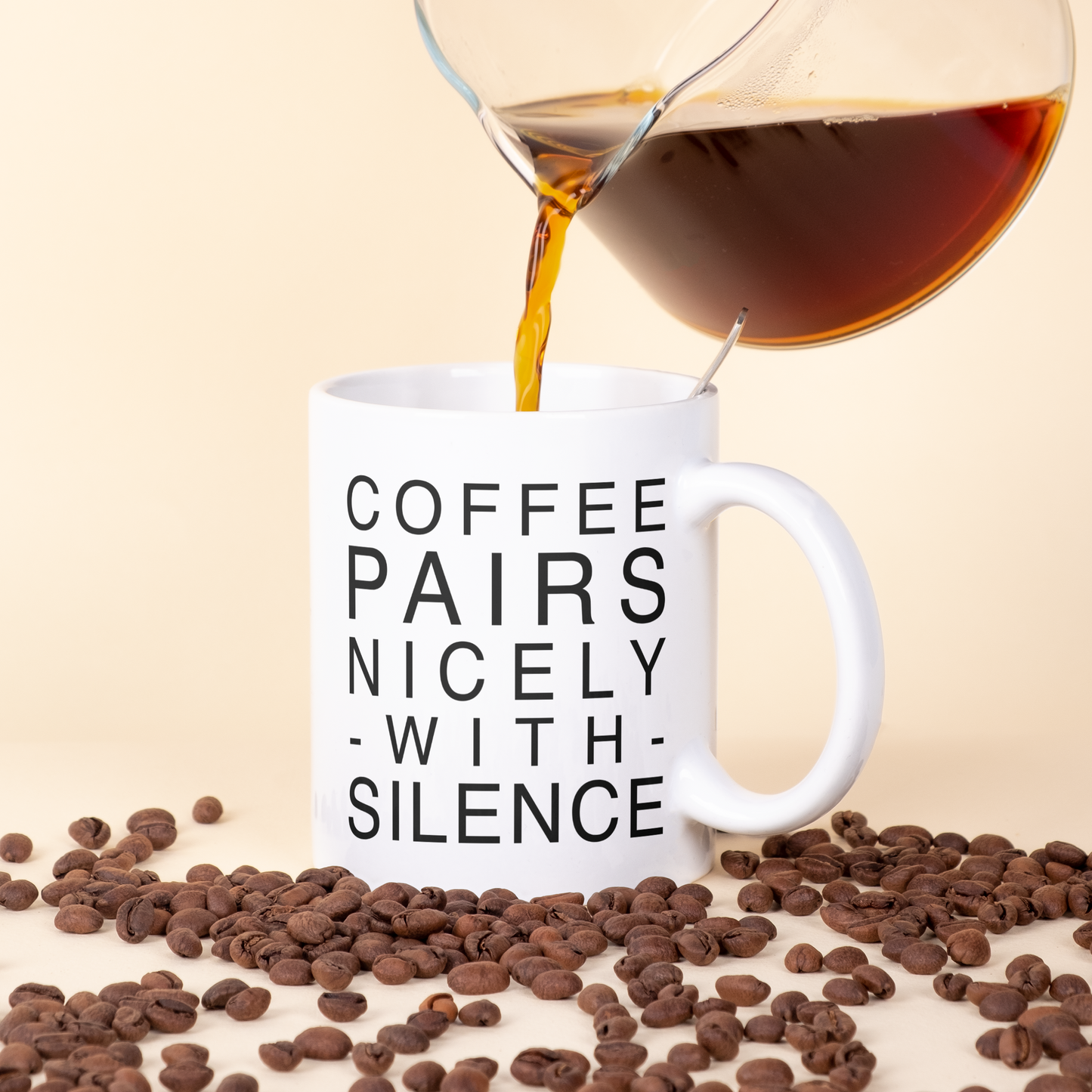 Coffee Pairs Nicely with Silence Mug