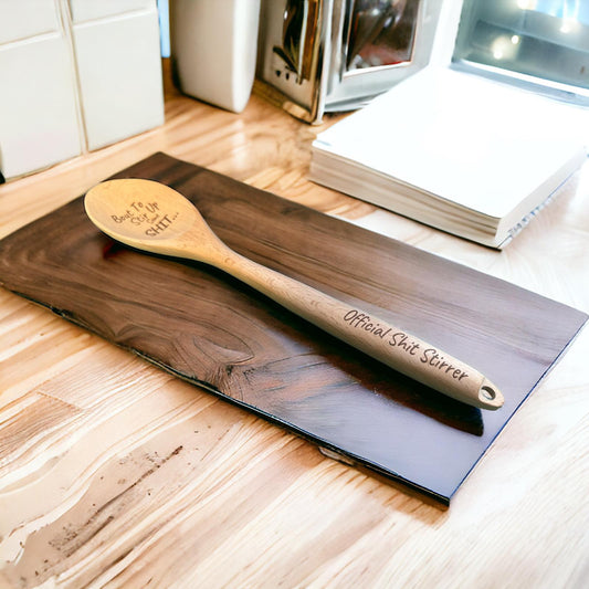 About to stir up some shit Laser Engraved Wooden Spoon