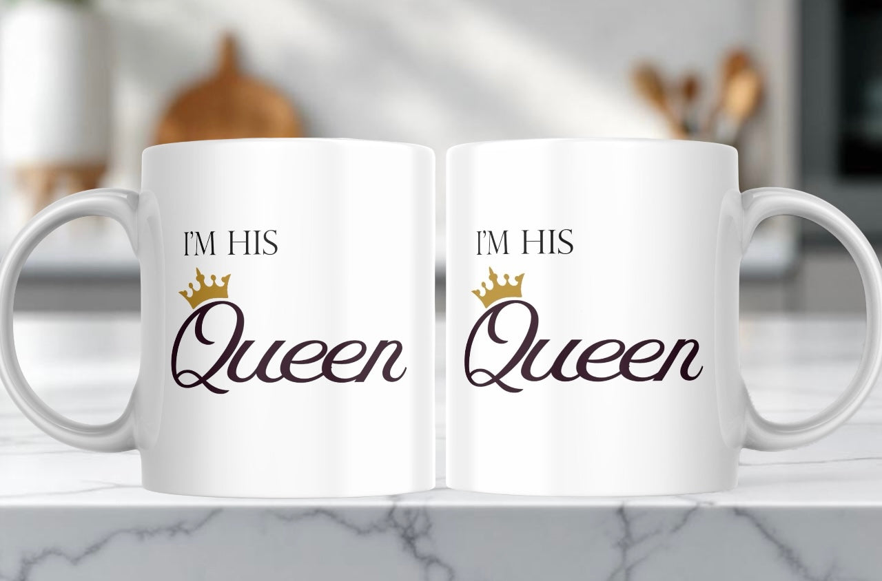Matching Queen & Queen Mugs – Romantic Gift for Him and Him👑❤️
