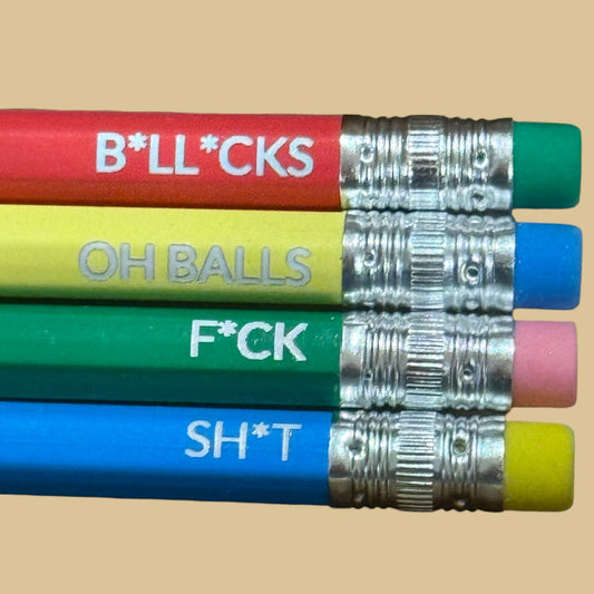 Cheeky Laser-Engraved Pencil Set with Gift Box