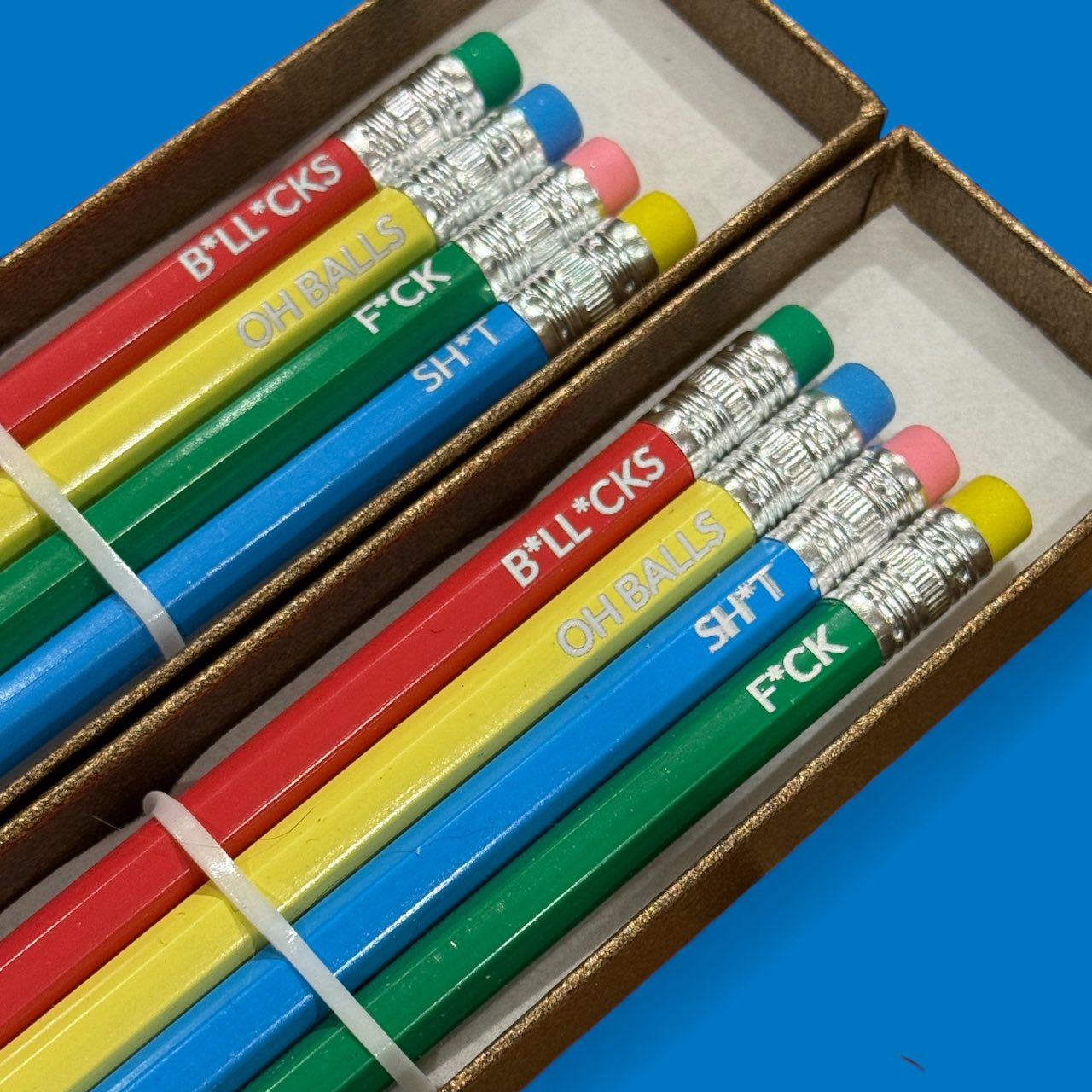 Cheeky Laser-Engraved Pencil Set with Gift Box