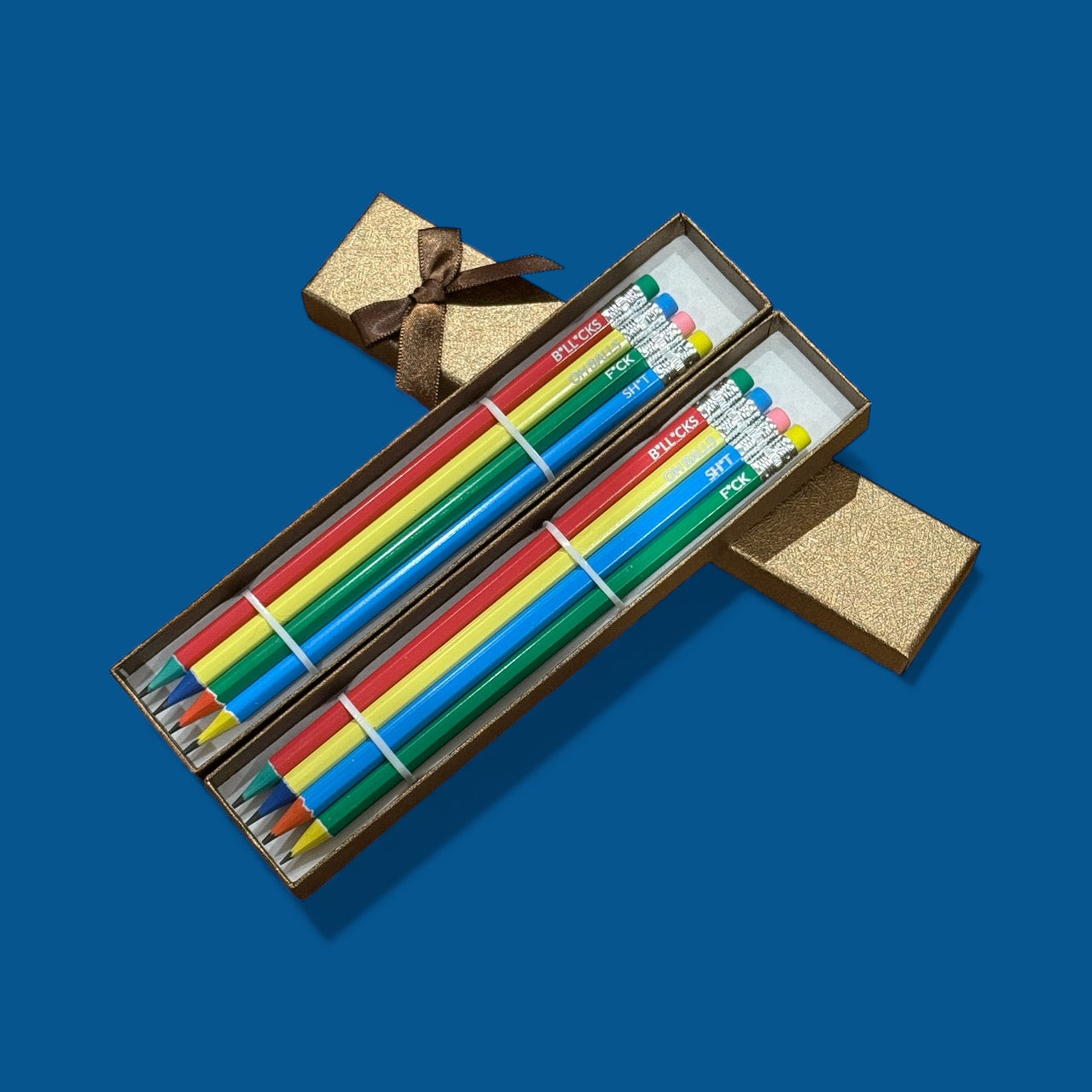 Cheeky Laser-Engraved Pencil Set with Gift Box