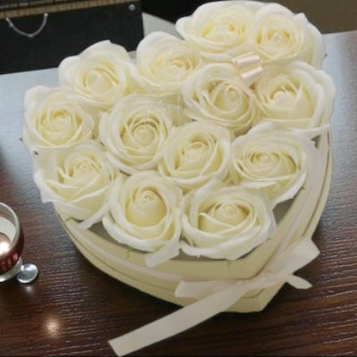 Soap Flower Gift Bouquet – 13 Roses Heart Design