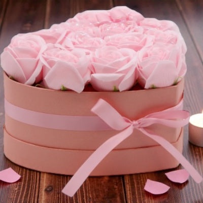 Soap Flower Gift Bouquet – 13 Roses Heart Design