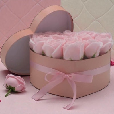 Soap Flower Gift Bouquet – 13 Roses Heart Design